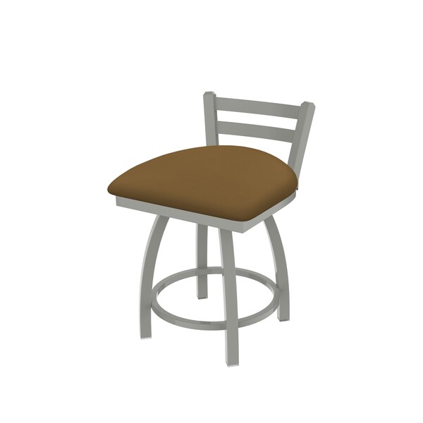 18" Low Back Swivel Vanity Stool, Nickel Finish, Canter Saddle Seat